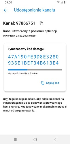Tymczasowe hasło kanału